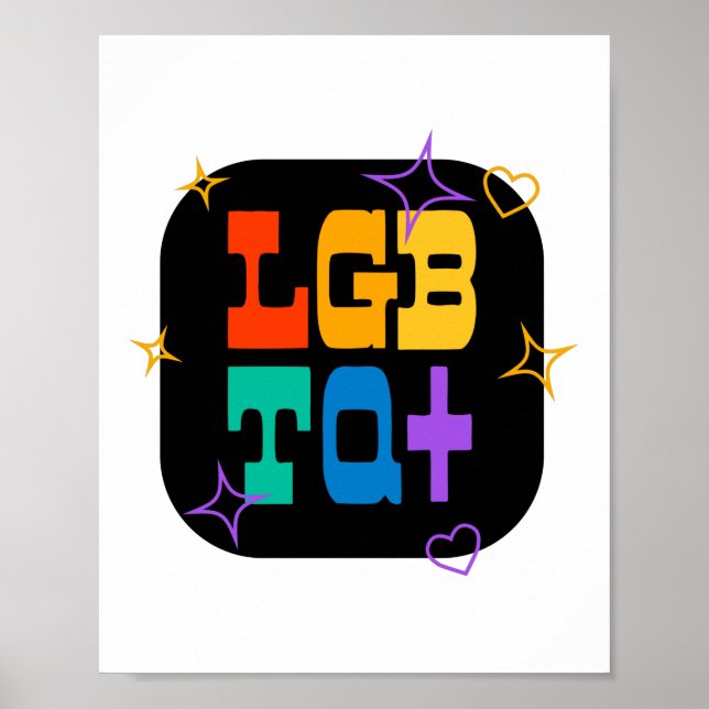 LGBTQ+. PRIDE+HBT. Regnbåge Poster (Framsidan)