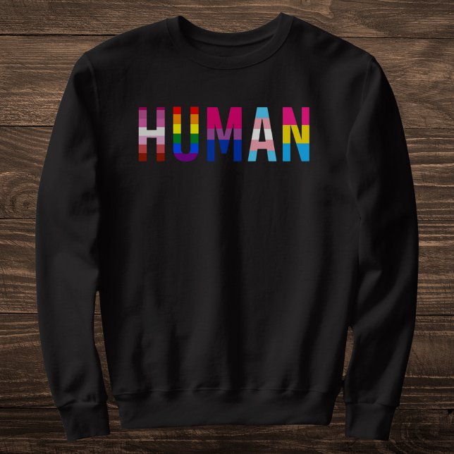 LGBTQ+ Pride Human Lång Ärmad Tröja (Skapare uppladdad)