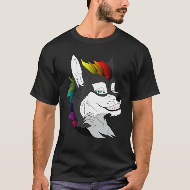 Lgbtq Pride Hund Hårig Fandom Fursuiting Cosplay T Shirt (Framsida)