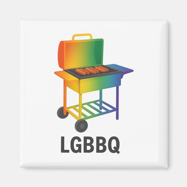 Lgbtq Pride Månad Rainbow Bbq Graphic Magnet (Framsidan)