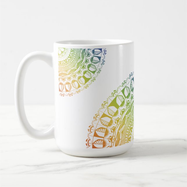 LGBTQ+ Pride Mandala Mug-Colorful Symbolic Design Kaffemugg (Vänster)