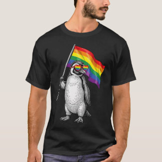 Lgbtq Pride Month Pingvin Regnbåge Gay Flagga Lgbt T Shirt