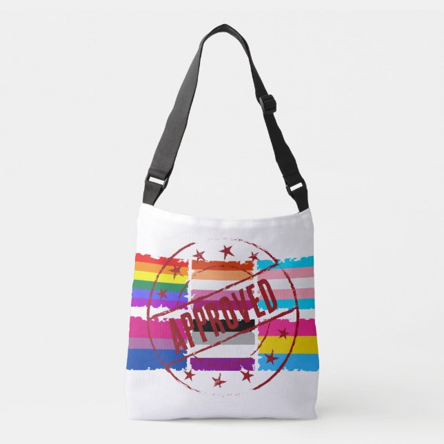 LGBTQ Pride Month-ränder Flaggor Axelväska (Framsida)