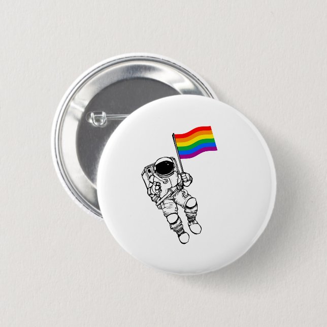 LGBTQ Pride Moonman Knapp (Framsida & baksida)