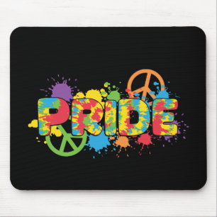 LGBTQ - Pride - Rainbow Färg Paint Stänk Musmatta
