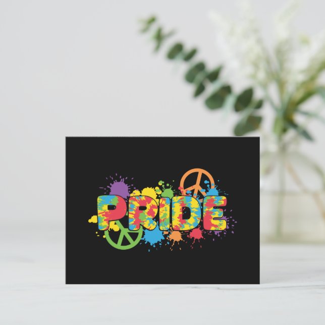 LGBTQ - Pride - Rainbow Färg Paint Stänk Vykort (Stående Fram)