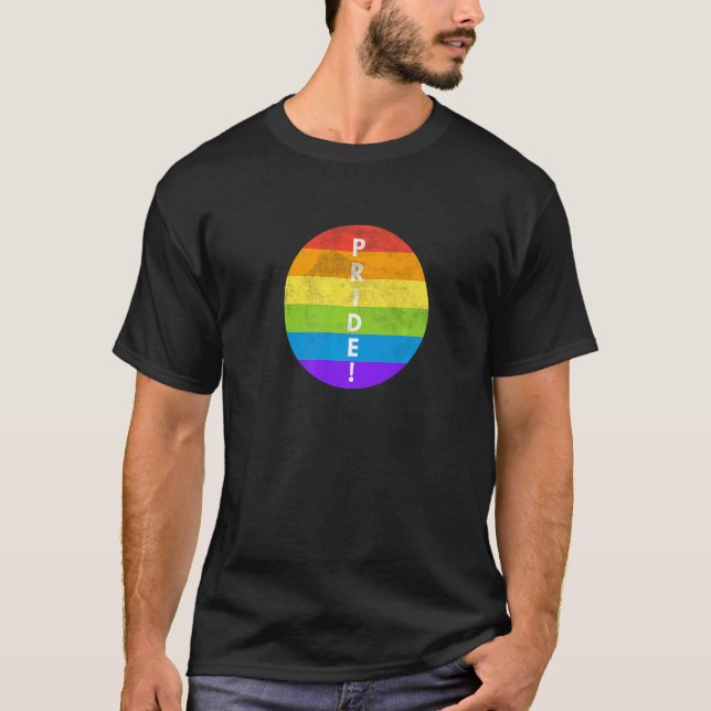 LGBTQ Pride Rainbow Flag Equality Gay Lesbian Tran T Shirt (Framsida)