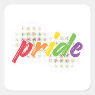 LGBTQ - Pride - Regnbåge Färg Fyrkantigt Klistermärke