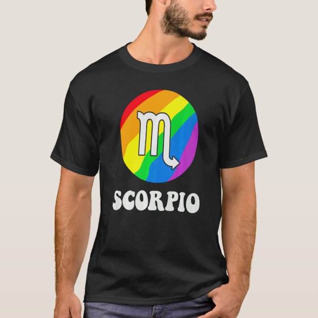 Lgbtq Pride Sunshine Scorpio Rainbow Graphic Parad T Shirt (Framsida)
