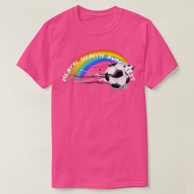 Lgbtq-Pridet Fotboll för psykisk hälsa3041 1375 T Shirt (Design framsida)