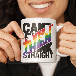 LGBTQ-pridet kan inte ens tänka raka regnbåge Kaffemugg