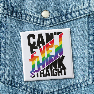 LGBTQ-pridet kan inte ens tänka raka regnbåge Knapp