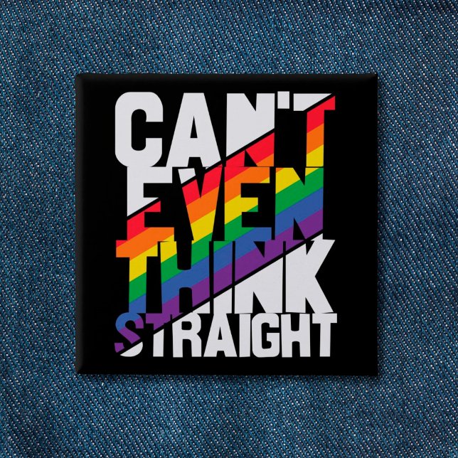 LGBTQ-pridet kan inte ens tänka raka regnbåge Knapp (Skapare uppladdad)