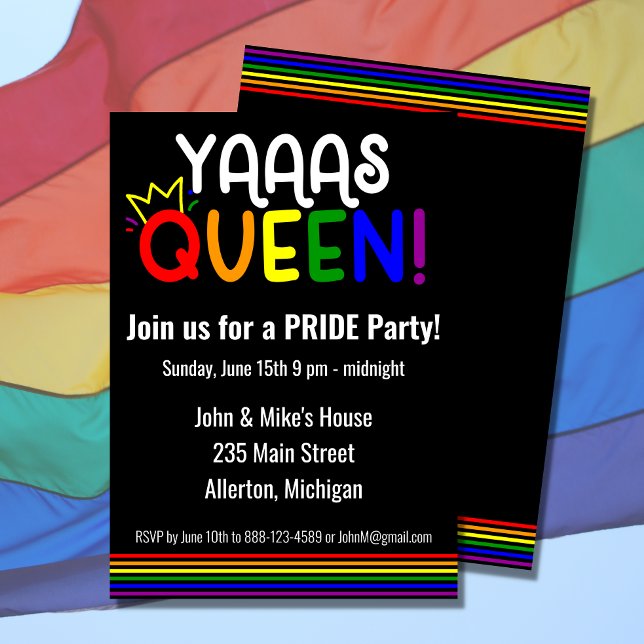 LGBTQ-PRIDET Party månad Inbjudningar (The perfect invitation for your PRIDE celebration.)