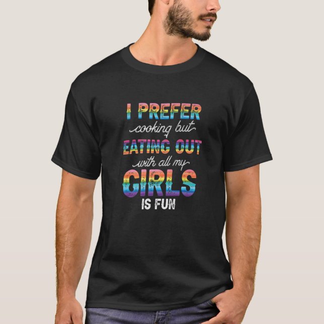 LGBTQ-Pridet Rainbow Flagga Cooking Food Lesbia T Shirt (Framsida)