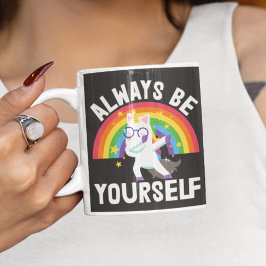 LGBTQ-pridet regnbågsunicorn. Kaffemugg