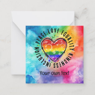 LGBTQ: Pridets anteckningskort: Spread Kärlek Anteckningskort