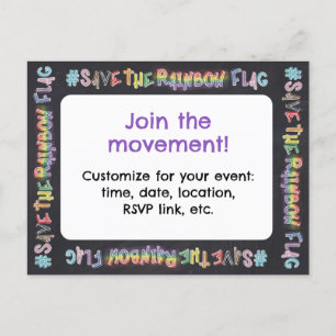 LGBTQ+-Pridets Rally-inbjudan #SaveTheRainbowFlag Vykort