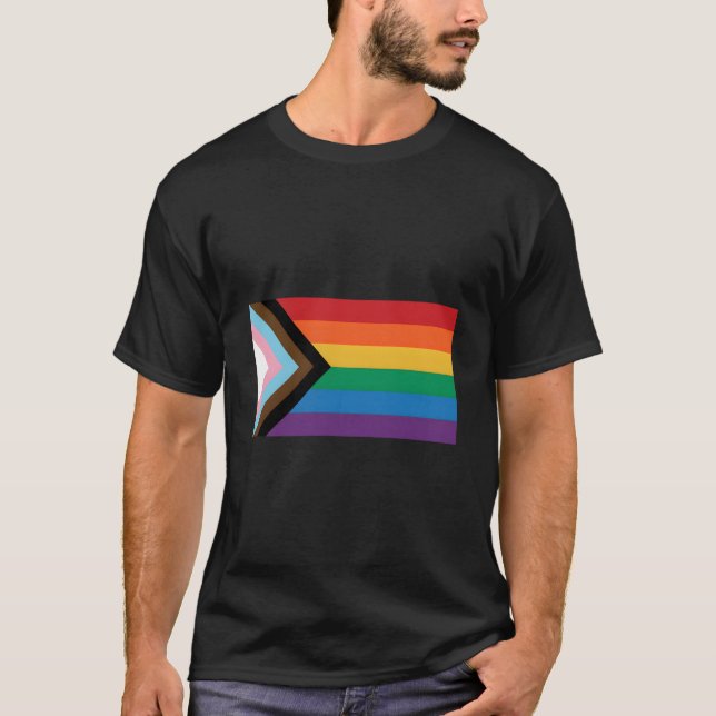 Lgbtq Progress Pride Flag T Shirt (Framsida)