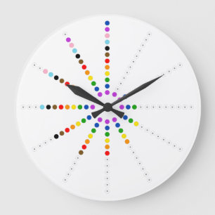 LGBTQ+ Progress-Pride Flagga Polka Dot Geeky Stor Klocka