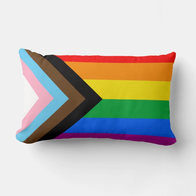 LGBTQ+ Progress Pride Lumbarkudde (Framsida)