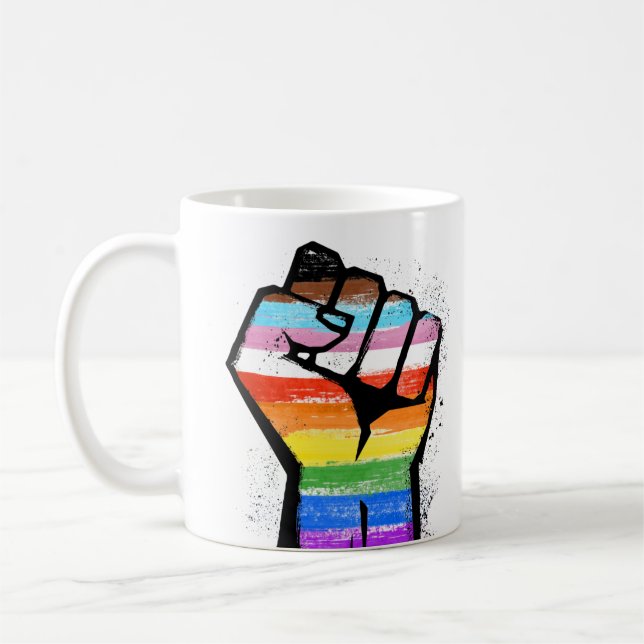 LGBTQ-PROGRESS PRIDE-VUMPNÅL KaffeMugg (Vänster)