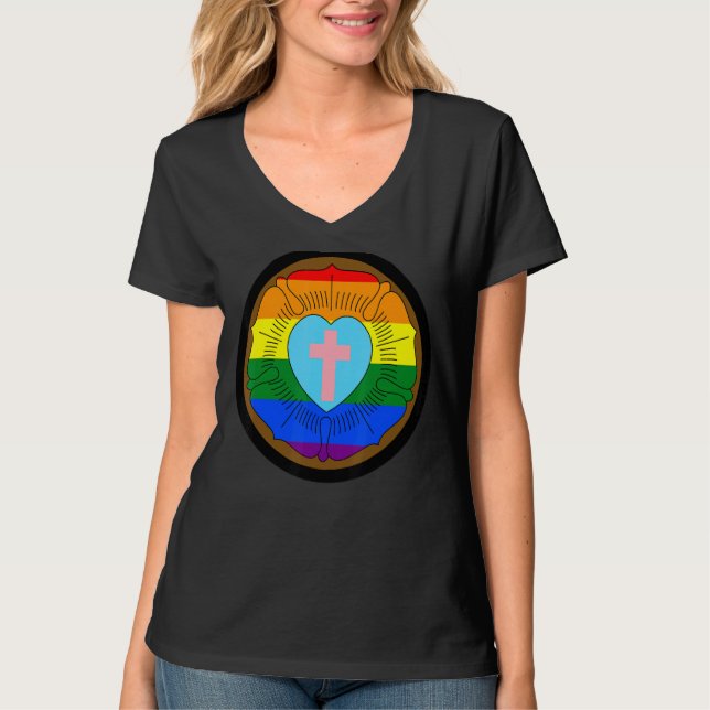 Lgbtq Progress-Pridet Lutheran Ro Gay Transgender T Shirt (Framsida)