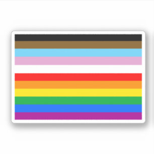 LGBTQ+ Progressflaggans ränder Klistermärken