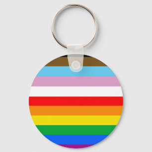 LGBTQ+ Progressflaggans ränder Nyckelring