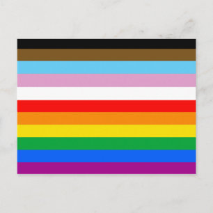 LGBTQ+ Progressflaggans ränder Vykort