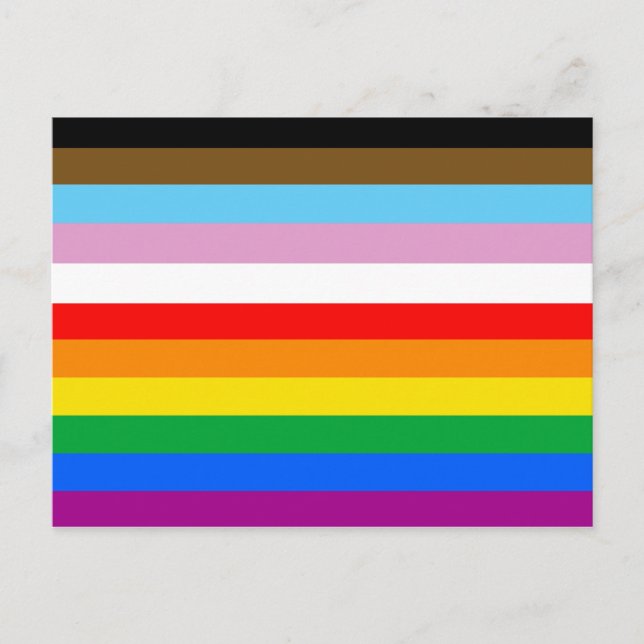 LGBTQ+ Progressflaggans ränder Vykort (Framsida)