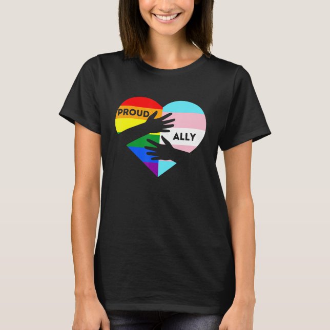 Lgbtq Proud Ally - Trans Pride Transgender Ally T Shirt (Framsida)