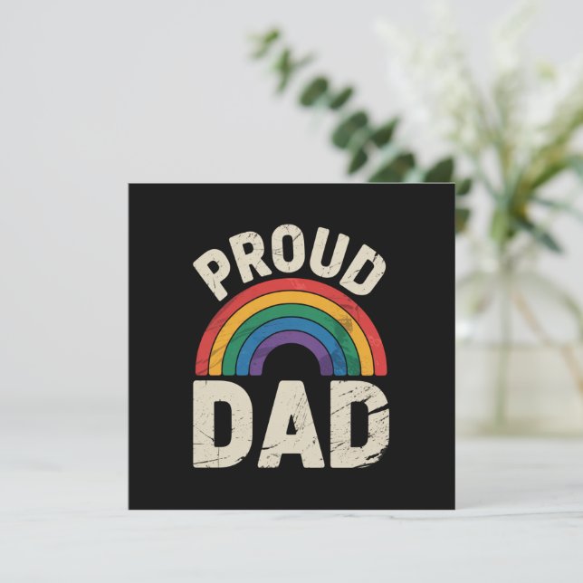 LGBTQ Proud Pappa Gay pride HBT Ally Fars dag Inbjudningar (Stående Fram)
