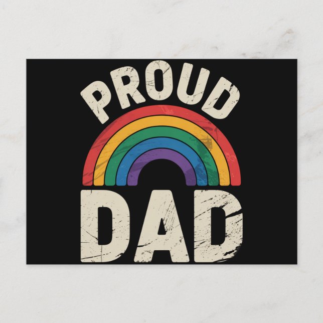 LGBTQ Proud Pappa Gay pride HBT Ally Fars dag Vykort (Framsida)