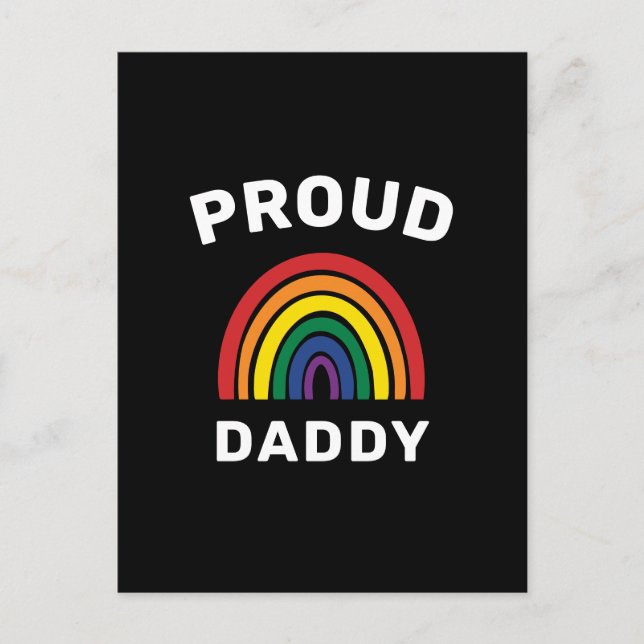 LGBTQ Proud pappa Gay pride Rainbow Fars dag Vykort (Framsida)