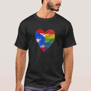 Lgbtq Puerto Rico Gay pride hjärta för Lesbisk av  T Shirt