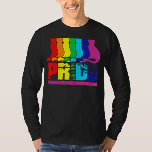 Lgbtq Purride Ally Gay pride Rainbow Flagga Cat Ki T Shirt