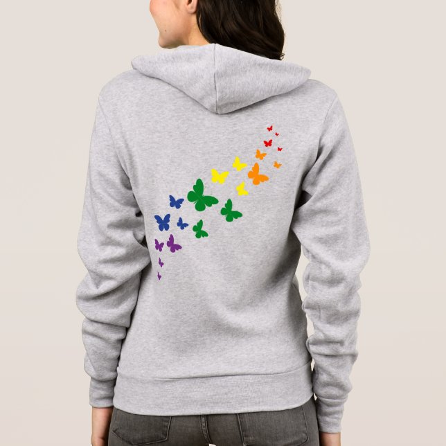 LGBTQ Rainbow Butterfly Trail T Shirt (Baksida)