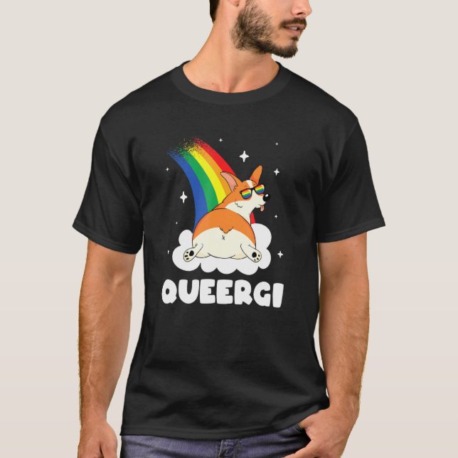 Lgbtq Rainbow Cute Queergi Queer Gay pride S T Shirt (Framsida)