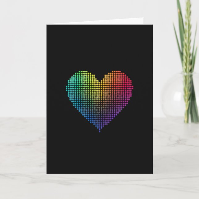 Lgbtq Rainbow Dot Heart Card Kort (Framsida)