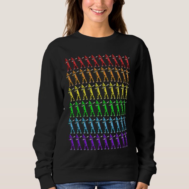 LGBTQ & Rainbow Flag composed of Dabbing crayons T Shirt (Framsida)