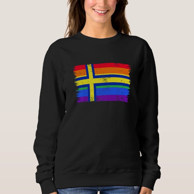 Lgbtq Rainbow Flag Of Sweden Swedish Gay Pride   T Shirt (Framsida)