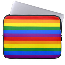 LGBTQ+ Rainbow Flag Stripes for Pride Month -  Laptop Fodral