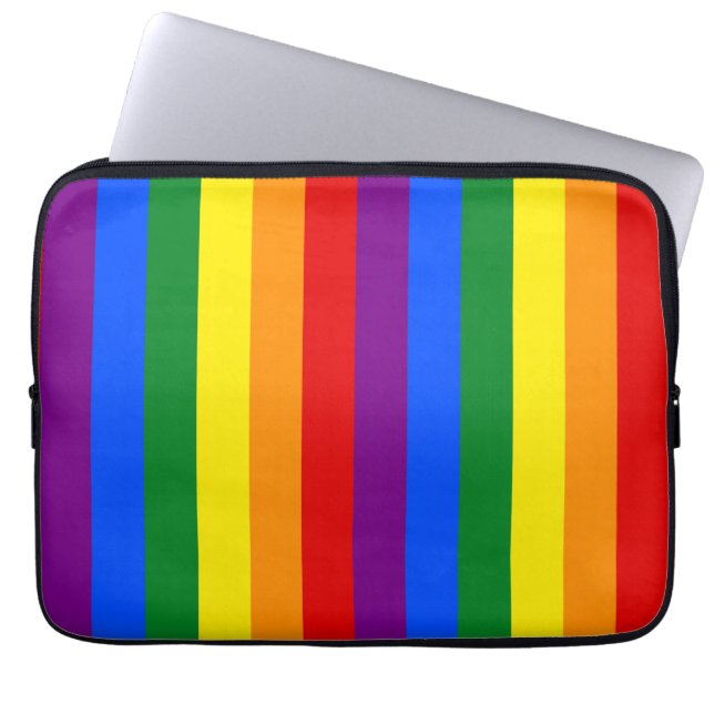 LGBTQ+ Rainbow Flag Stripes for Pride Month -  Laptop Fodral (Framsidan)