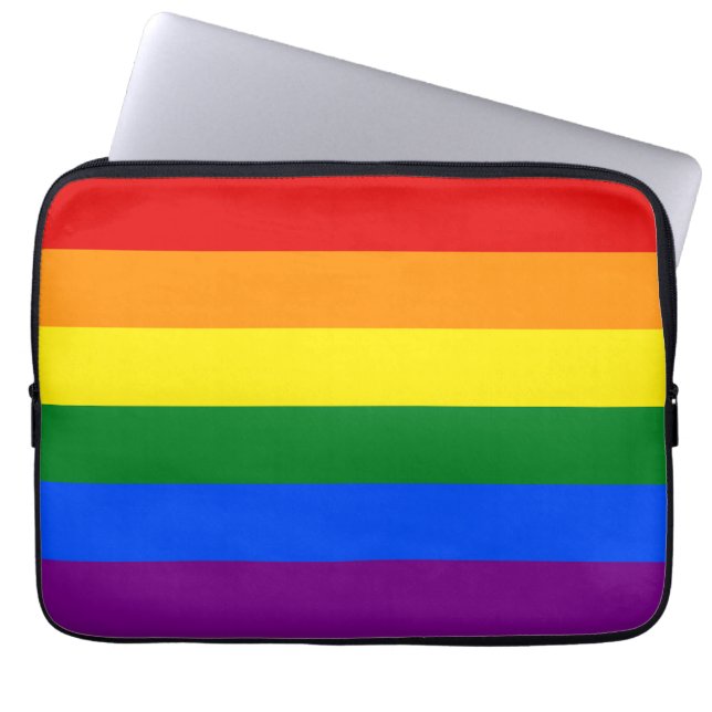 LGBTQ+ Rainbow Flag Stripes for Pride Month -  Laptop Fodral (Framsidan)