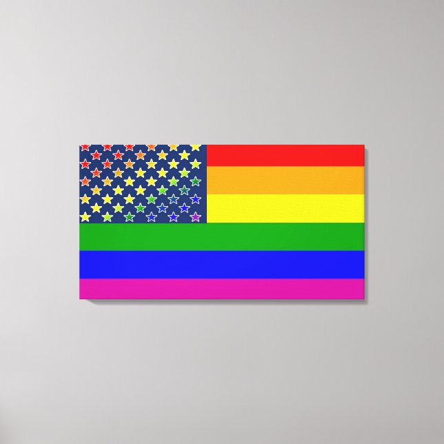 Lgbtq Rainbow Flagga Canvastryck (Framsida)