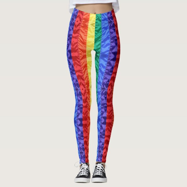 LGBTQ Rainbow flagga regnbåge rand gay pride, mode Leggings (Framsida)