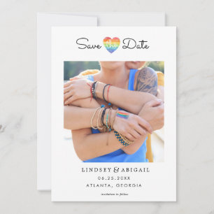 LGBTQ Rainbow Heart Spara datumet med foto