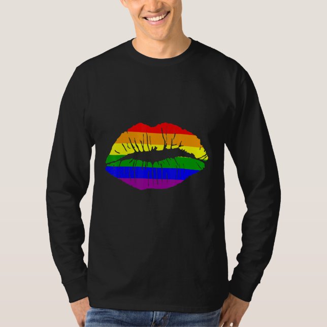 LGBTQ Rainbow Lip Gay Pride 1 T Shirt (Framsida)
