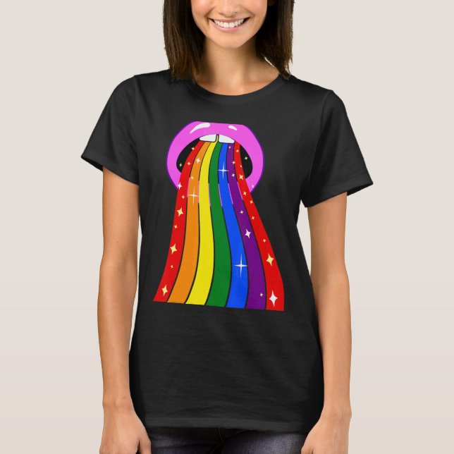 Lgbtq Rainbow Lip Gay pride T Shirt (Framsida)